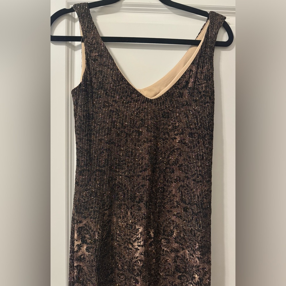 M.STUDIO Black and Brown Maxi Dress